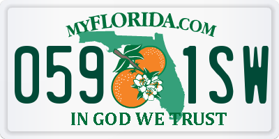 FL license plate 0591SW