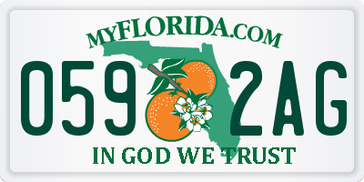 FL license plate 0592AG