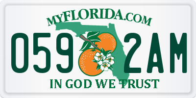 FL license plate 0592AM