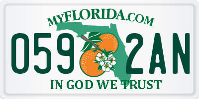 FL license plate 0592AN