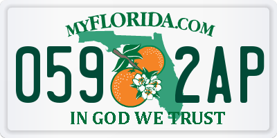 FL license plate 0592AP