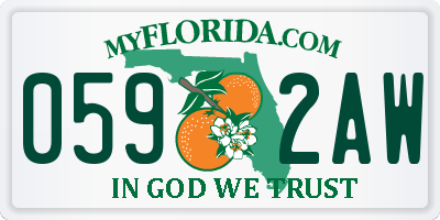 FL license plate 0592AW
