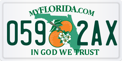 FL license plate 0592AX