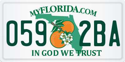 FL license plate 0592BA