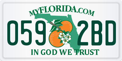 FL license plate 0592BD