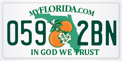 FL license plate 0592BN