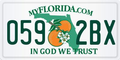 FL license plate 0592BX