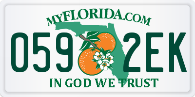 FL license plate 0592EK