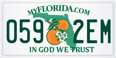 FL license plate 0592EM