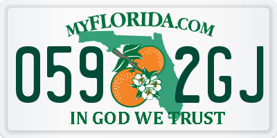 FL license plate 0592GJ