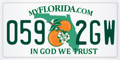 FL license plate 0592GW