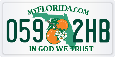 FL license plate 0592HB