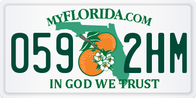FL license plate 0592HM