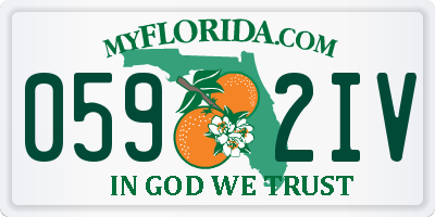 FL license plate 0592IV