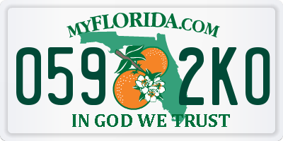 FL license plate 0592KO