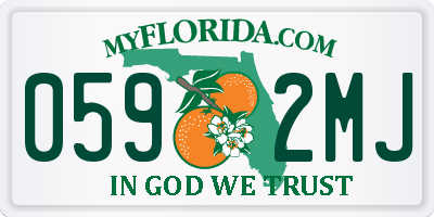 FL license plate 0592MJ