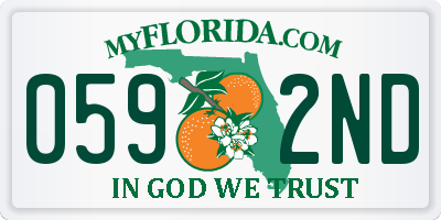 FL license plate 0592ND