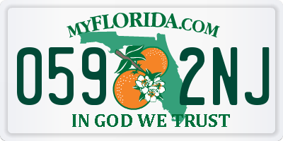 FL license plate 0592NJ