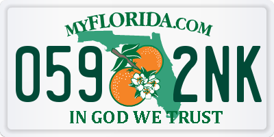 FL license plate 0592NK
