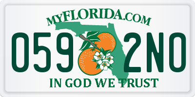 FL license plate 0592NO