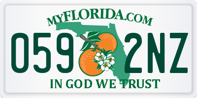 FL license plate 0592NZ