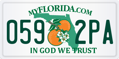 FL license plate 0592PA