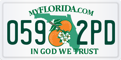 FL license plate 0592PD