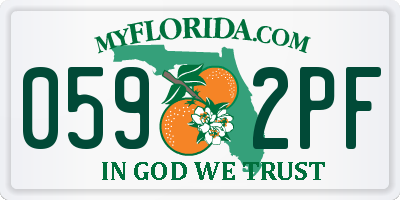 FL license plate 0592PF