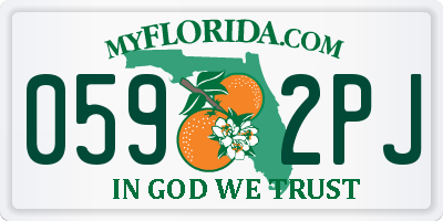 FL license plate 0592PJ