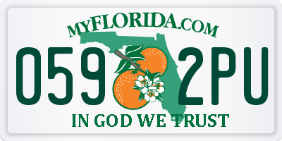 FL license plate 0592PU