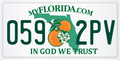 FL license plate 0592PV