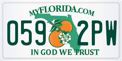 FL license plate 0592PW