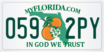 FL license plate 0592PY