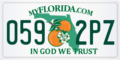 FL license plate 0592PZ