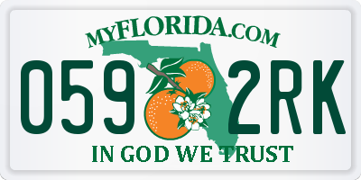 FL license plate 0592RK