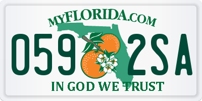 FL license plate 0592SA