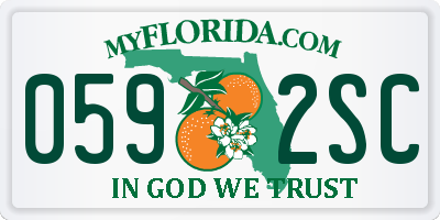 FL license plate 0592SC