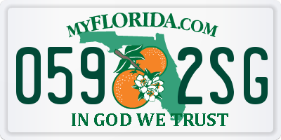 FL license plate 0592SG