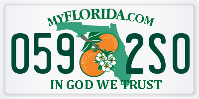 FL license plate 0592SO