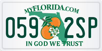 FL license plate 0592SP