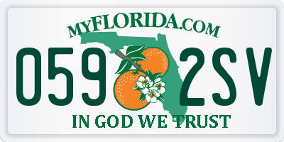 FL license plate 0592SV