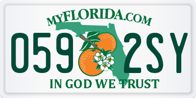 FL license plate 0592SY