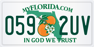 FL license plate 0592UV