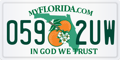 FL license plate 0592UW