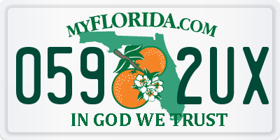 FL license plate 0592UX