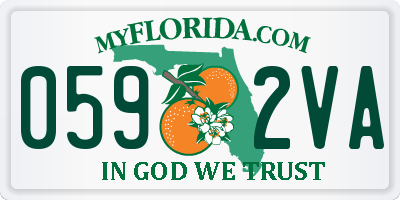 FL license plate 0592VA