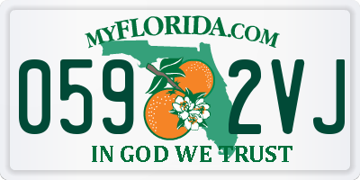 FL license plate 0592VJ