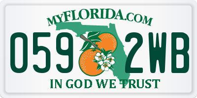 FL license plate 0592WB