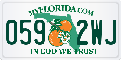 FL license plate 0592WJ