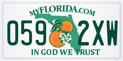 FL license plate 0592XW